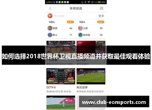 如何选择2018世界杯卫视直播频道并获取最佳观看体验
